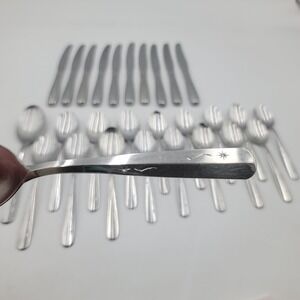 28pc Imperial International Star Time Stainless Flatware Set Atomic Starburst